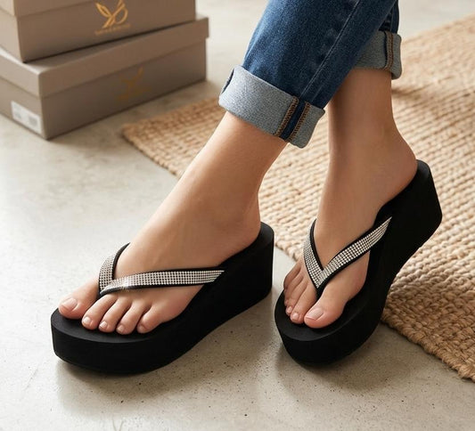 Rhinestones mesh casual flipflop 2.5 to 2.75 inches slipper 2935