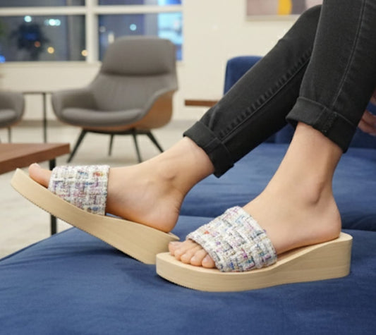 Beach flipflop extra light weight slides 2 inches high slipper 3035 KHI-AD