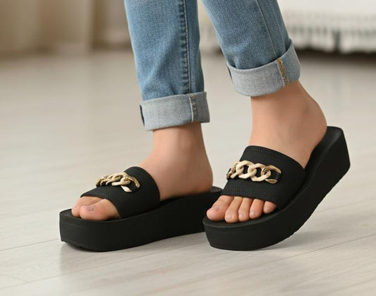 Summer casual flipflops chain for girls 2.5 inches slippers