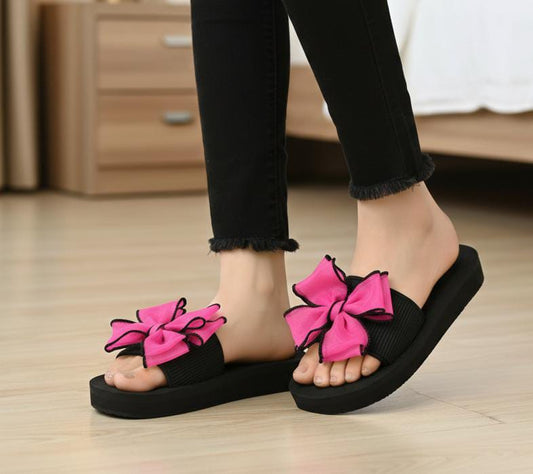 Casual floral butterfly net flipflop 1 inch slipper