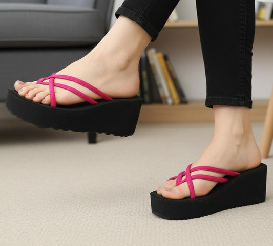 Casual summer beach flipflop 2.25 to 2.5 inches high slipper plain